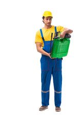 Pest control contractor isolated on white background