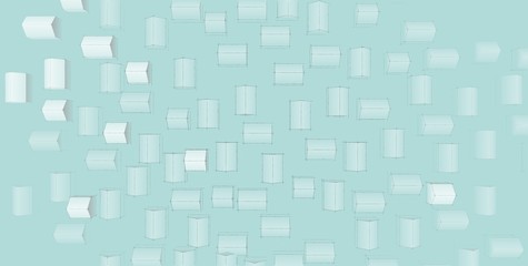 3D illustration architecture building perspective lines.