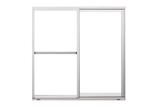 Sliver Metal Window Frame Isolated On White Background