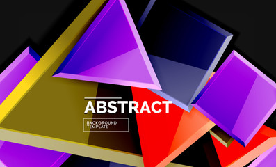 Glossy squares and triangles geometric backgrounds