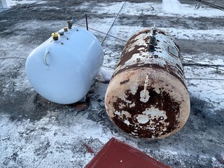 Diferencia entre tanque estacionario de gas butano  viejo y nuevo