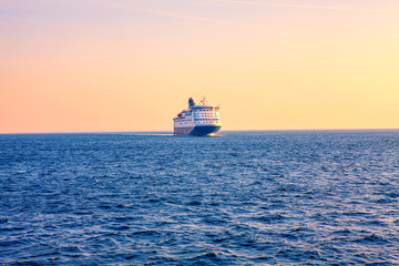 Cruise liner sailing on North Sea 