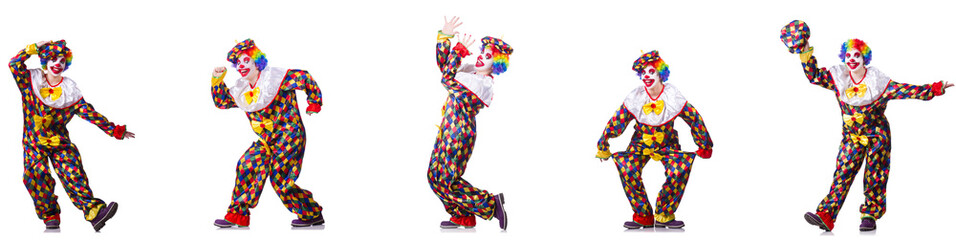 Funny male clown isolated on white 