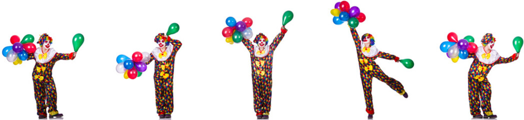 Funny male clown isolated on white 