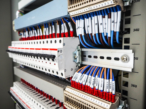 Wiring of control cable in control panel of DCS systems.