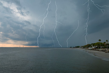 Lightning Storm Viewed from the Pier, St Simons Island, GA