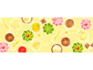 クッキーのイラスト背景、水彩風