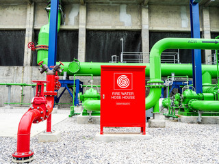 Fire extinguisher equipment in power plant.