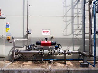 Pneumatic valve for On-Off type which apply industrial zone and popular to install with tank, pipe, pump and pond in Combined-Cycle Co-Generation Power Plant.