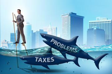 Businessman avoiding paying high taxes