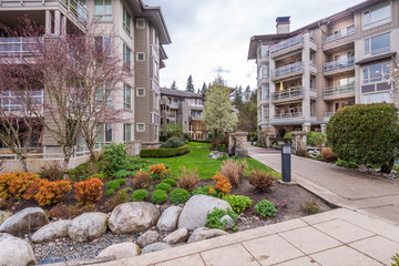 Modern apartment buildings in Vancouver, British Columbia, Canada.