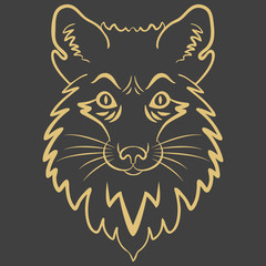 Logo fox head. Stylized mascot.