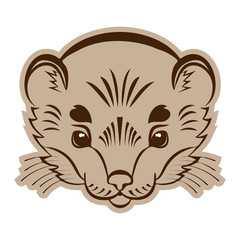 Logo ermine head. Stylized mascot.
