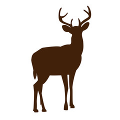 Vector silhouette of forest proud deer