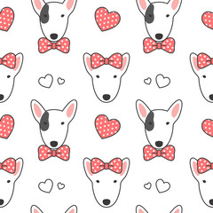 Bull terrier Seamless Pattern Background