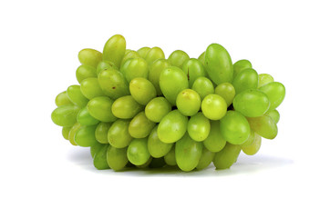 Green grape isolated on white background.