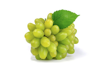 Green grape isolated on white background.