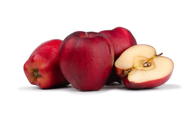 Fresh red apple isolated on white background.