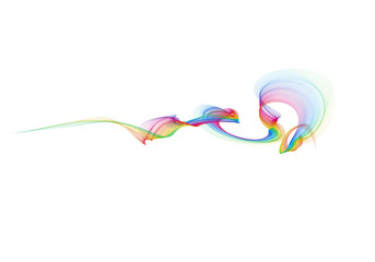 abstract eco fresh rainbow smoke flame over white background