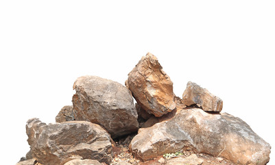 A group of stones rock lay isolated on white background,clipping paths