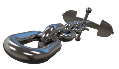 Anchor.3d illustration. Isolated on the white background