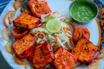 National Indian dish with vegetables and sauce