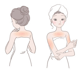 Folliculitis on a woman's skin