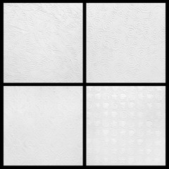 White paper with decorative pattern texture leaves shape for background