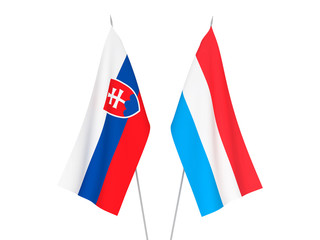 Luxembourg and Slovakia flags