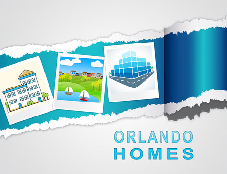 Orlando Home Real Estate Photos Depicts Florida Realty And Rentals - 3d Illustration