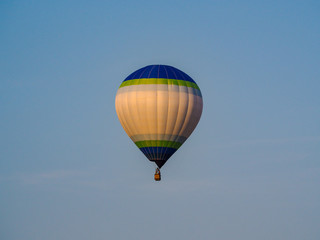 Colorful Hot Air Balloon Floating Blue Sky