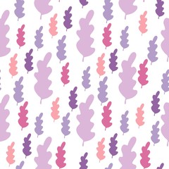 Trendy autumn leaves seamless pattern in pastel colors. Fall season wallpaper.