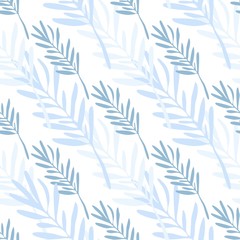 Obraz premium Green leaves seamless pattern. Leaf branch backdrop.