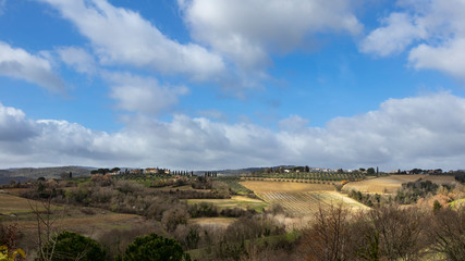 Rural nature landscape in countryside Tuscany, Italy