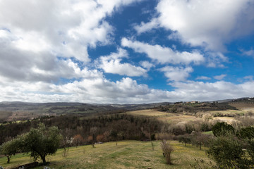 Fototapeta na wymiar Rural nature landscape in countryside Tuscany, Italy