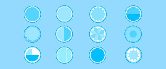 Set blue circle badge or Blue circle sign label collection