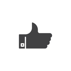 Thumb up vector icon. filled flat sign for mobile concept and web design. Approval gesture glyph icon. Like symbol, logo illustration. Pixel perfect vector graphics
