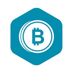 Coin bat icon in simple style isolated on white background. Monetary currency symbol