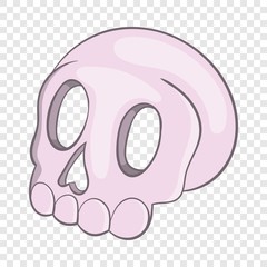 Halloween skull icon in cartoon style isolated on background for any web design 