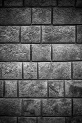 Stone wall background in black and white