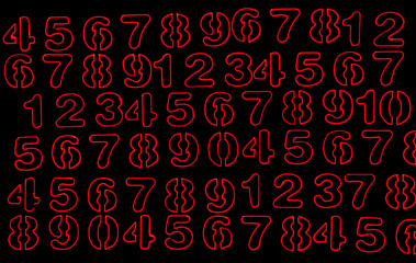Background of numbers. from zero to nine. Mathematical equations and formulas. Numbers texture