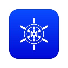 Wheel of ship icon digital blue for any design isolated on white vector illustration