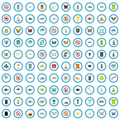 100 recycling exploration icons set in flat style for any design vector illustration