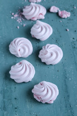 pink meringues cookies