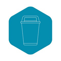 Flip lid bin icon. Outline illustration of flip lid bin vector icon for web