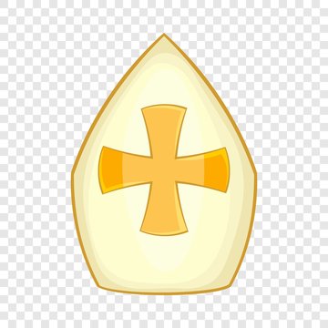 Pope hat icon in cartoon style isolated on background for any web design 