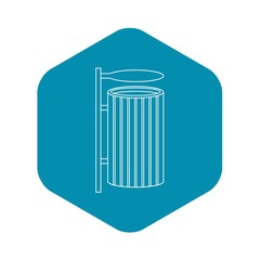 Public litter bin icon. Outline illustration of public litter bin vector icon for web