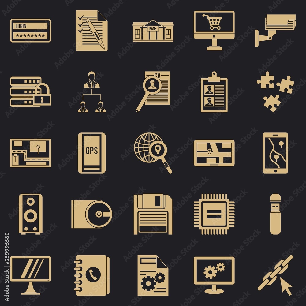 Poster deadline icons set. simple set of 25 deadline vector icons for web for any design