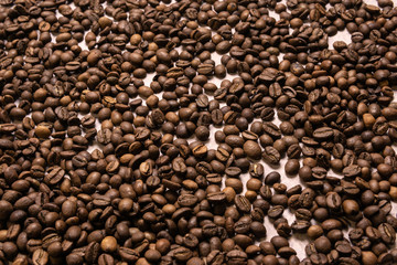 Roasted coffee beans background