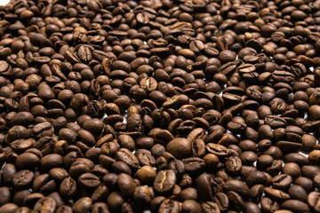 Roasted coffee beans background